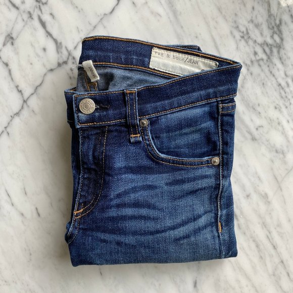 RAG & BONE - SKINNY DISTRESSED KNEE HAMPSTEAD JEAN - Picture 1 of 14